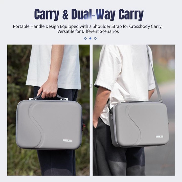 For DJI Neo 2 STARTRC Motion Sensing Combo Shoulder PU Storage Bag Handbag (Grey)