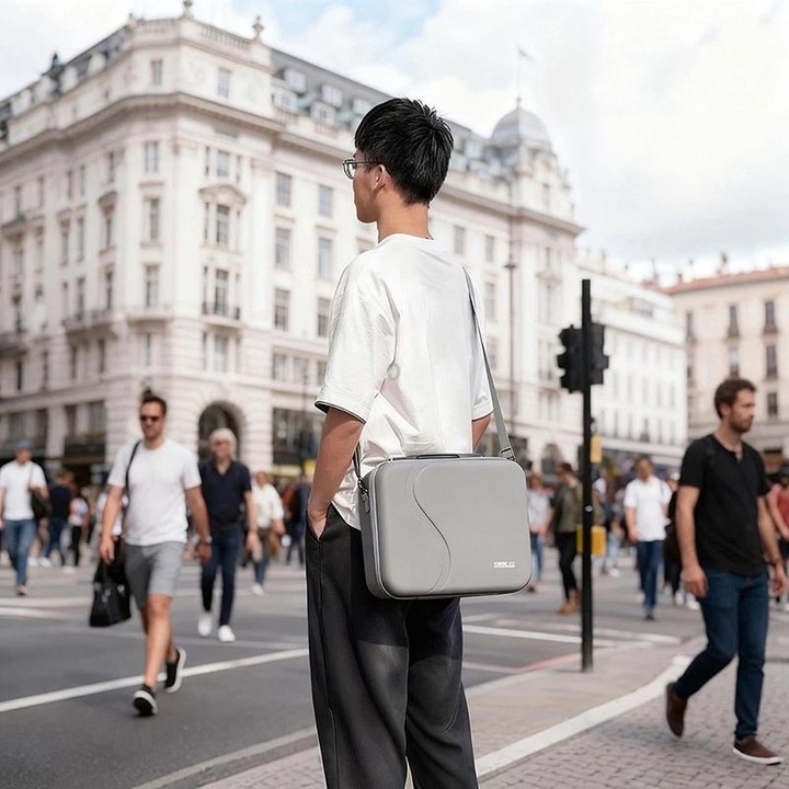For DJI Neo 2 STARTRC Motion Sensing Combo Shoulder PU Storage Bag Handbag (Grey)