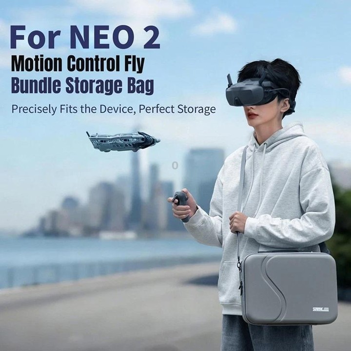 For DJI Neo 2 STARTRC Motion Sensing Combo Shoulder PU Storage Bag Handbag (Grey)