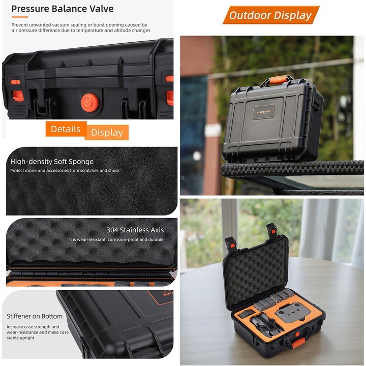 For DJI Mini 5 Pro Sunnylife Safety Hard Travel Bag Large Capacity Waterproof Shock-proof Box (Black)