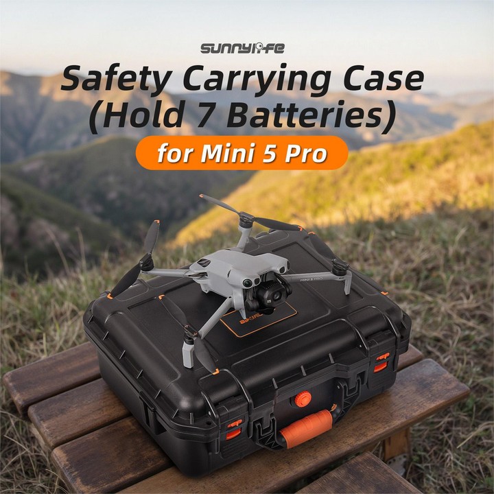 For DJI Mini 5 Pro Sunnylife Safety Hard Travel Bag Large Capacity Waterproof Shock-proof Box (Black)
