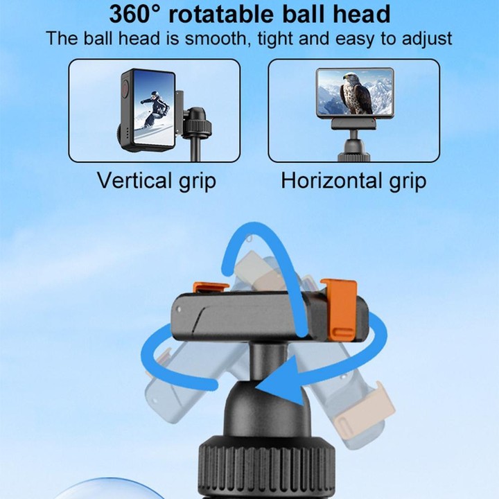 VT-09 Magnetic Handheld Selfie Stick Mini Desktop Telescopic Tripod for DJI Action 6 / 5 Pro / 4 / 3 (Black)