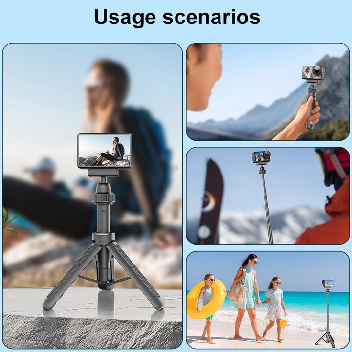 VT-09 Magnetic Handheld Selfie Stick Mini Desktop Telescopic Tripod for DJI Action 6 / 5 Pro / 4 / 3 (Black)