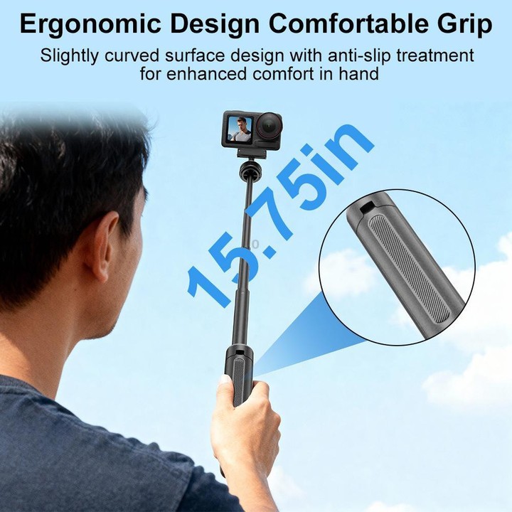 VT-09 Magnetic Handheld Selfie Stick Mini Desktop Telescopic Tripod for DJI Action 6 / 5 Pro / 4 / 3 (Black)