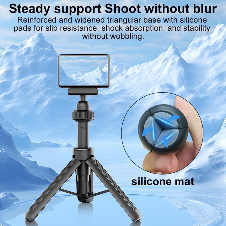 VT-09 Magnetic Handheld Selfie Stick Mini Desktop Telescopic Tripod for DJI Action 6 / 5 Pro / 4 / 3 (Black)