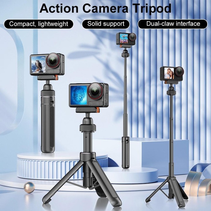 VT-09 Magnetic Handheld Selfie Stick Mini Desktop Telescopic Tripod for DJI Action 6 / 5 Pro / 4 / 3 (Black)