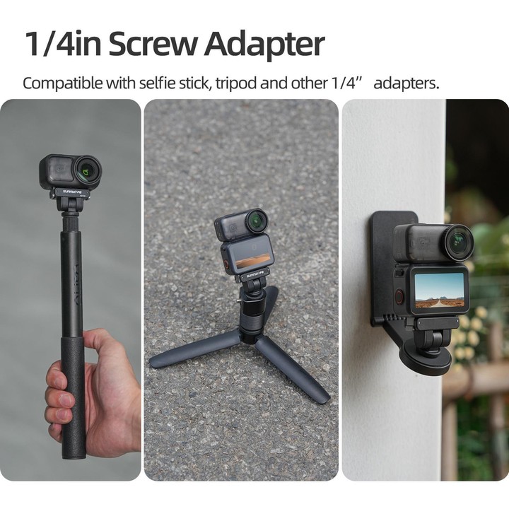 For DJI Osmo 360 Sunnylife Dual-Direction Magnetic Quick Release Adapter Mount (Black)
