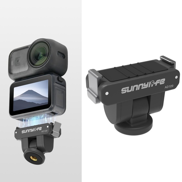 For DJI Osmo 360 Sunnylife Dual-Direction Magnetic Quick Release Adapter Mount (Black)