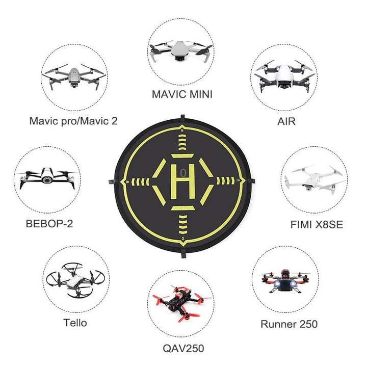 STARTRC RC Drone Quadcopter Portable Parking Apron Fast-fold Landing Parking Pad for DJI Mavic Mini / Mavic Air 2, Diameter: 56c
