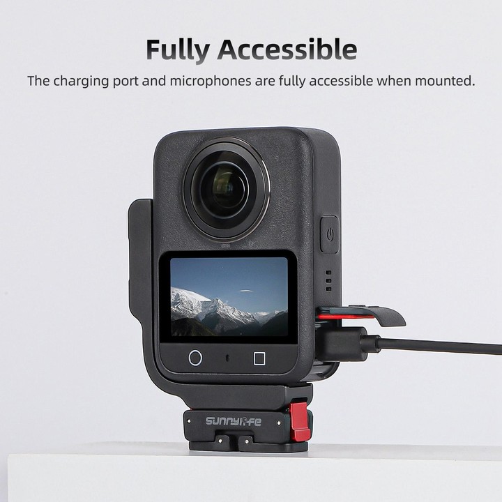 For DJI Osmo 360 Sunnylife Metal L-Type Vertical-Horizontal Mount with Magnetic Adapter Quick Release Mount Adapter Stand (Black