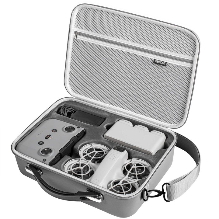 For DJI Neo STARTRC Shoulder PU Storage Bag Handbag (Grey)