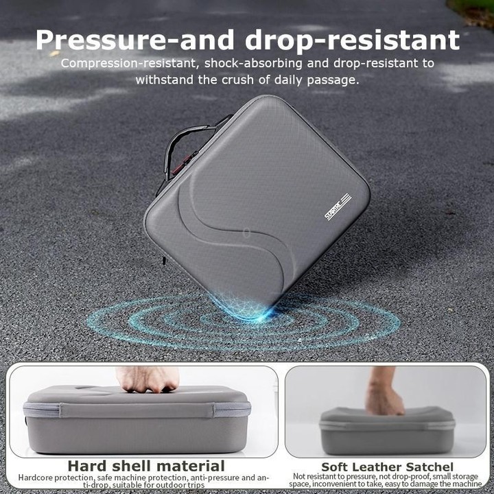 For DJI Neo STARTRC Shoulder PU Storage Bag Handbag (Grey)