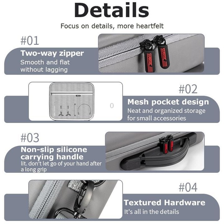 For DJI Neo STARTRC Shoulder PU Storage Bag Handbag (Grey)
