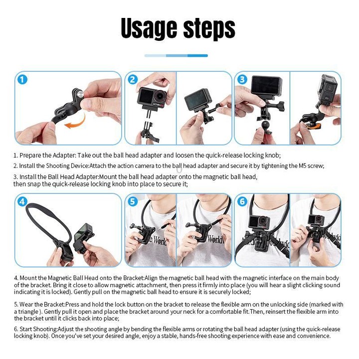 STARTRC Lazy Neck Bracket V3 POV View Mount with Chest Strap (Black)