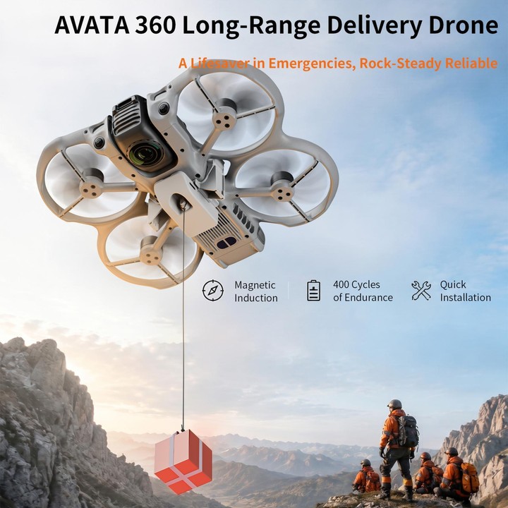 For DJI Avata 360 STARTRC Geomagnetic Air-Dropping System Thrower Parabolic (Grey)