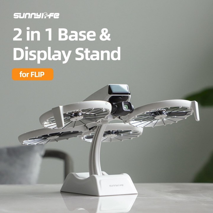For DJI Flip Sunnylife 2 in 1 Desktop Display Stand Drone Base Mount Exhibition Base Bracket (Grey)