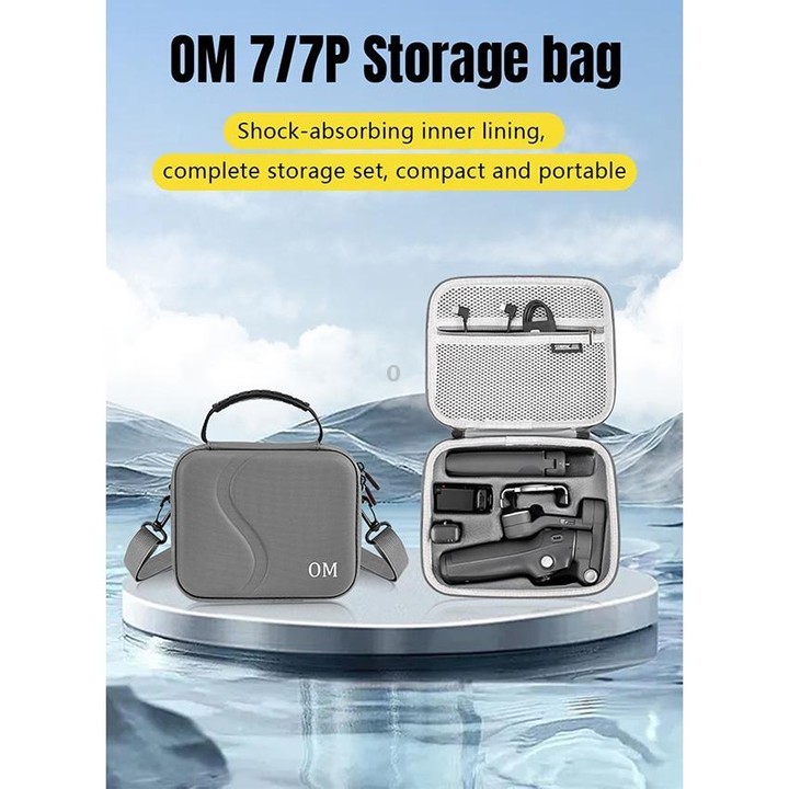For DJI Osmo Mobile 7 / 7P / 8 STARTRC Portable Shockproof Waterproof PU Case Bag (Grey)