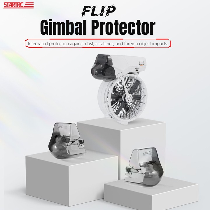 For DJI Flip STARTRC Lens Protective Cover Gimbal Cover (Transparent Black)