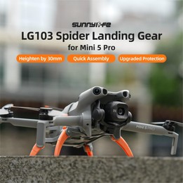 For DJI Mini 5 Pro Sunnylife Landing Gear Heightened Spider Gears Extensions Support Leg Protector (Gray-orange)