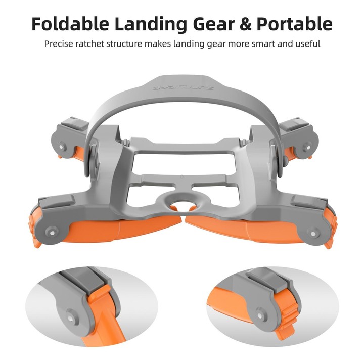 For DJI Mini 5 Pro Sunnylife Landing Gear Heightened Spider Gears Extensions Support Leg Protector (Gray-orange)