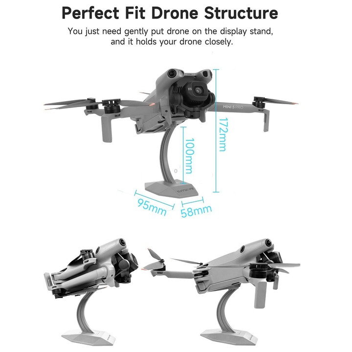 For DJI Mini 5 Pro / 4 Pro / 3 Pro Sunnylife Desktop Display Stand Drone Mount Exhibition Base Bracket (Grey)
