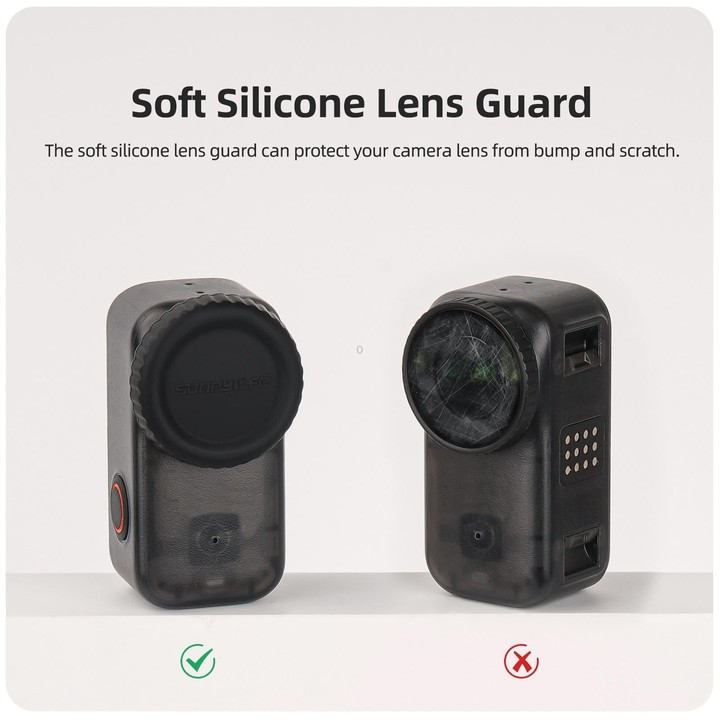 For DJI Osmo 360 Sunnylife Silicone Lens Cover Scratch-Proof Camera Cover Protector (Black)