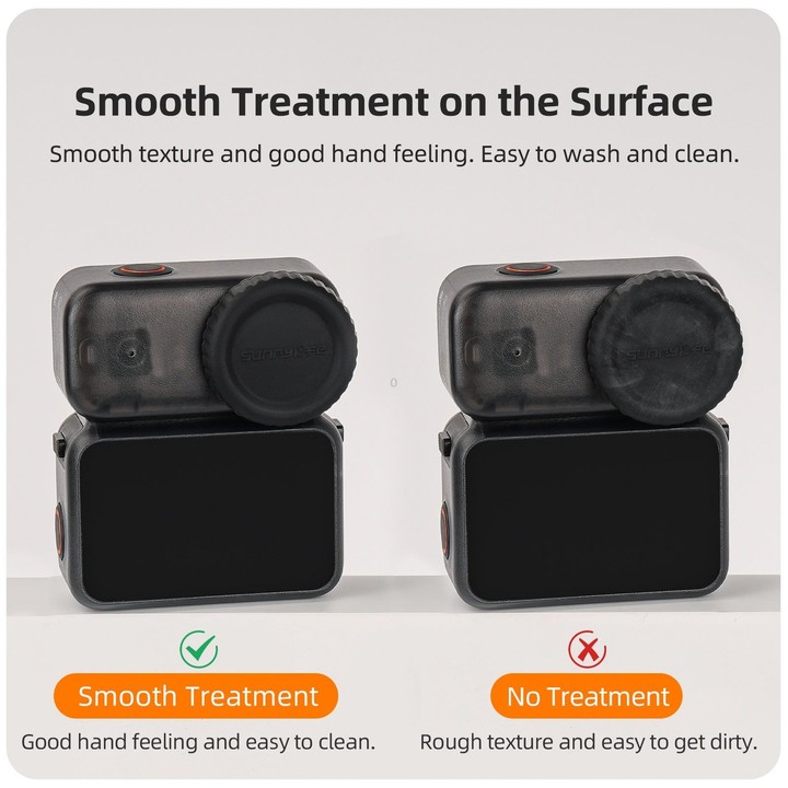 For DJI Osmo 360 Sunnylife Silicone Lens Cover Scratch-Proof Camera Cover Protector (Black)