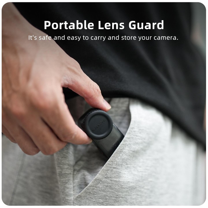 For DJI Osmo 360 Sunnylife Silicone Lens Cover Scratch-Proof Camera Cover Protector (Black)