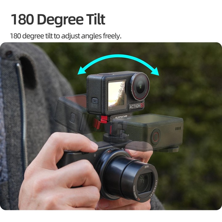 Sunnylife AD118 Sunnylife Cold Shoe Magnetic Quick Release Adapter Mount 1/4 180 Tilt Adjustable Selfie Stick Adapter Stand For