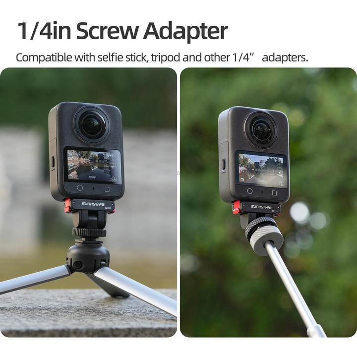 Sunnylife AD118 Sunnylife Cold Shoe Magnetic Quick Release Adapter Mount 1/4 180 Tilt Adjustable Selfie Stick Adapter Stand For