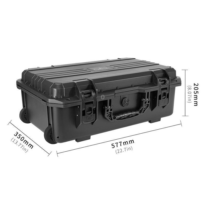 Portable Box Sealed Waterproof Trolley Suitcase For DJI Mavic 4 Pro / Mavic 3 / Air 3 (Black)