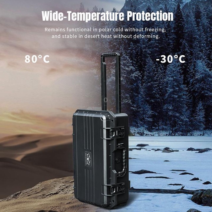 Portable Box Sealed Waterproof Trolley Suitcase For DJI Mavic 4 Pro / Mavic 3 / Air 3 (Black)
