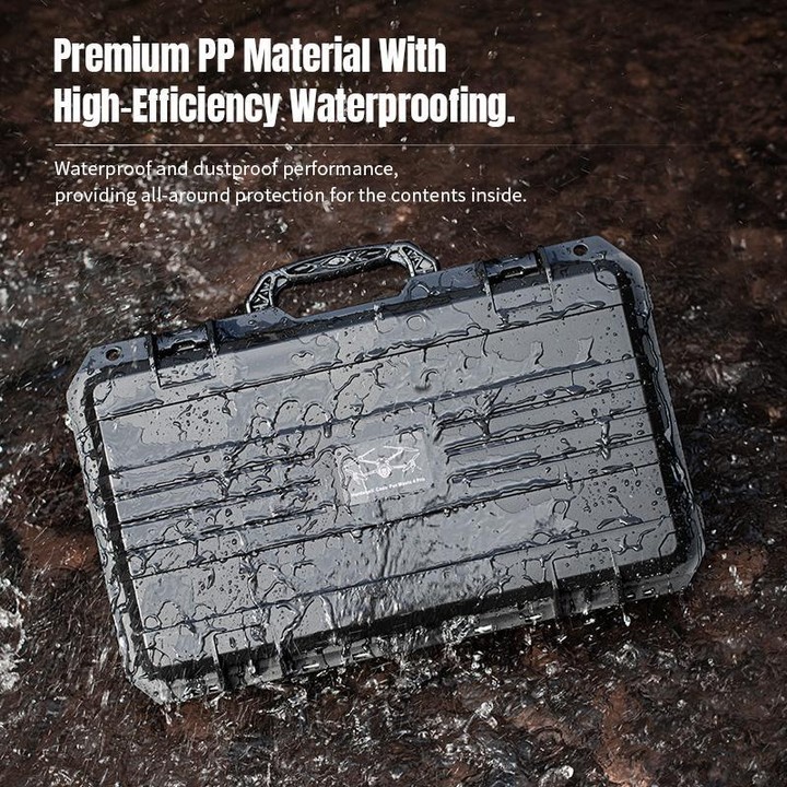 Portable Box Sealed Waterproof Trolley Suitcase For DJI Mavic 4 Pro / Mavic 3 / Air 3 (Black)