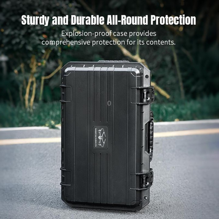 Portable Box Sealed Waterproof Trolley Suitcase For DJI Mavic 4 Pro / Mavic 3 / Air 3 (Black)