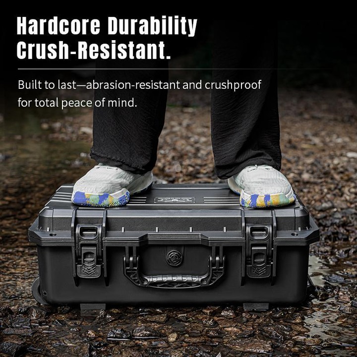 Portable Box Sealed Waterproof Trolley Suitcase For DJI Mavic 4 Pro / Mavic 3 / Air 3 (Black)