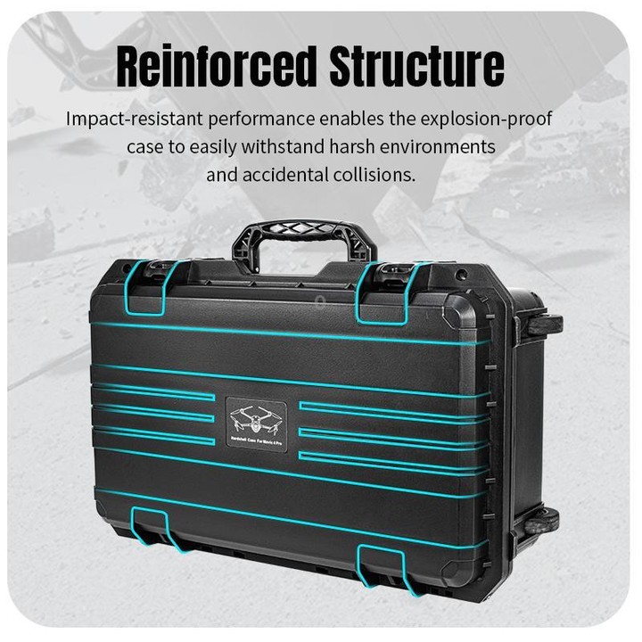 Portable Box Sealed Waterproof Trolley Suitcase For DJI Mavic 4 Pro / Mavic 3 / Air 3 (Black)