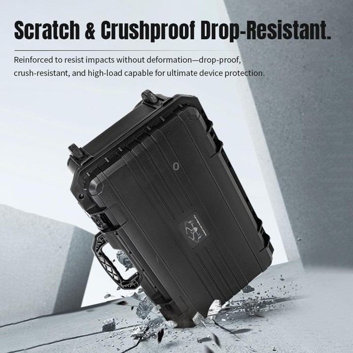 Portable Box Sealed Waterproof Trolley Suitcase For DJI Mavic 4 Pro / Mavic 3 / Air 3 (Black)