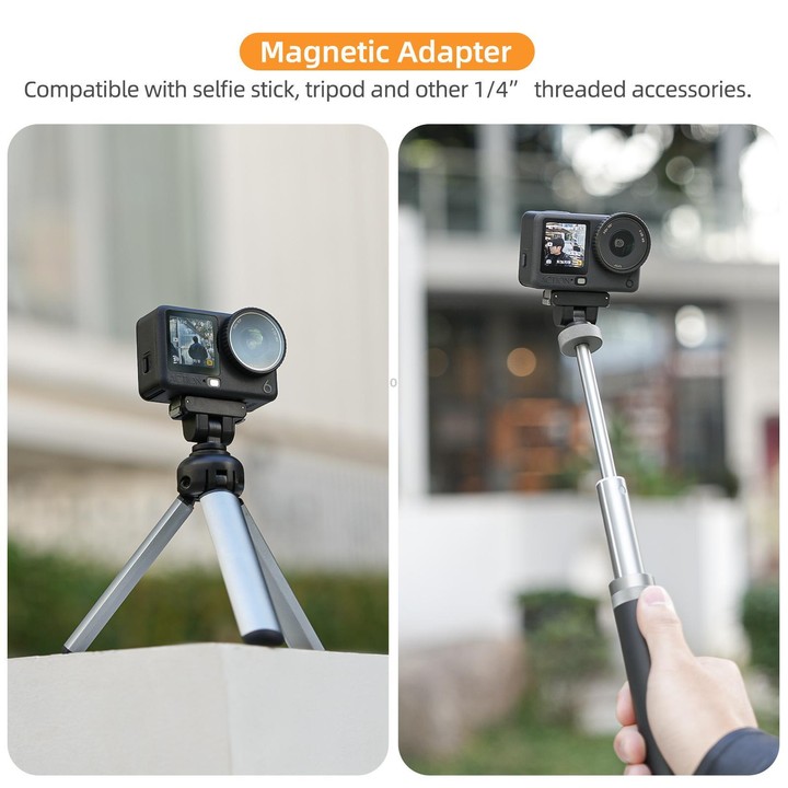 Sunnylife Quick-Release Dual-Direction Magnetic Base Mount 1/4 180 Tilt Adjustable Tabletop Base Bracket For DJI Osmo Nano / Act