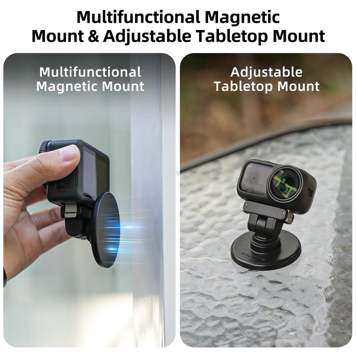 Sunnylife Quick-Release Dual-Direction Magnetic Base Mount 1/4 180 Tilt Adjustable Tabletop Base Bracket For DJI Osmo Nano / Act