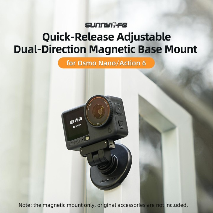 Sunnylife Quick-Release Dual-Direction Magnetic Base Mount 1/4 180 Tilt Adjustable Tabletop Base Bracket For DJI Osmo Nano / Act