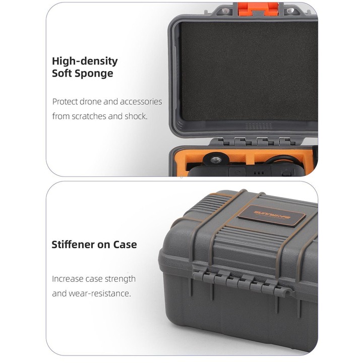 For DJI Osmo 360 Sunnylife Mini Travel Box Waterproof Carrying Box Shock-proof Hard Shell (Grey)
