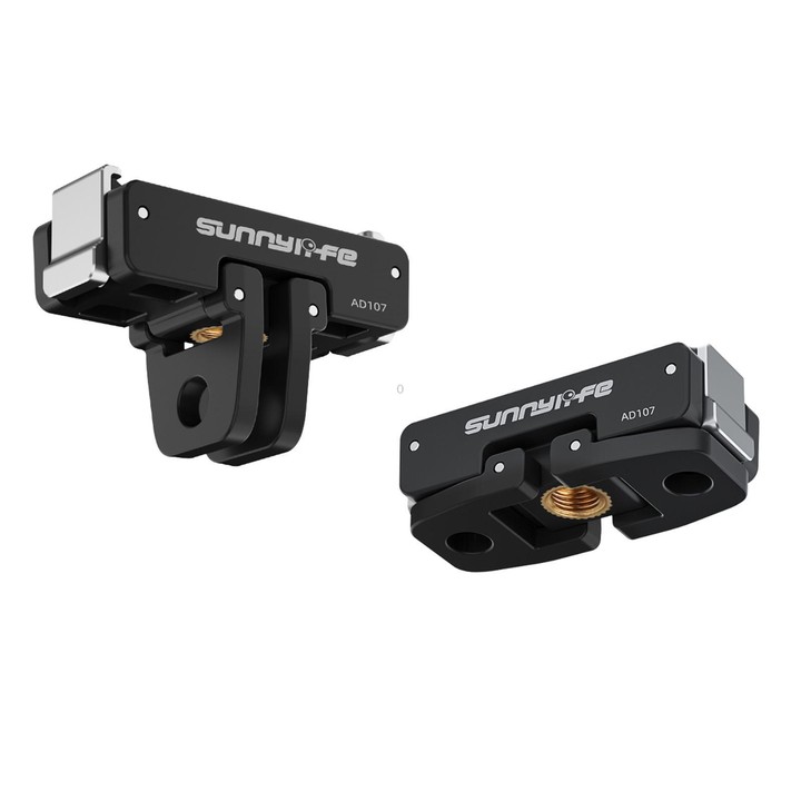 For DJI Osmo 360 Sunnylife Dual-Direction Magnetic Mount Quick-Release 1/4 Screw Foldable 2-prong Design Adapter Mount (Black)