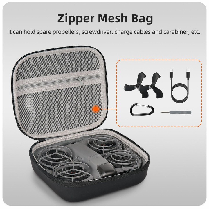 For DJI Neo 2 Sunnylife Portable Carrying Box Body Bag (Black)