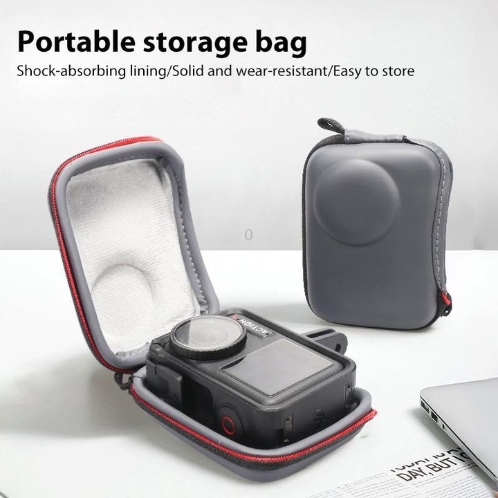 For DJI Osmo Action 5 Pro / 4 / 3 Mini Portable Body PU EVA Storage Bag (Black)