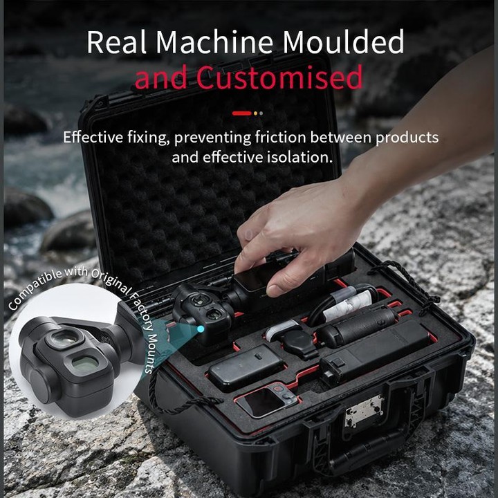 For DJI Osmo Pocket 4P STARTRC TSA Combination Lock Waterproof Dual-layer Suitcase Storage Box (Black)