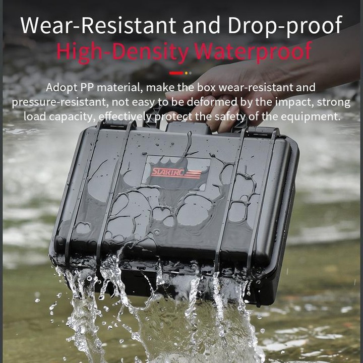 For DJI Osmo Pocket 4P STARTRC TSA Combination Lock Waterproof Dual-layer Suitcase Storage Box (Black)