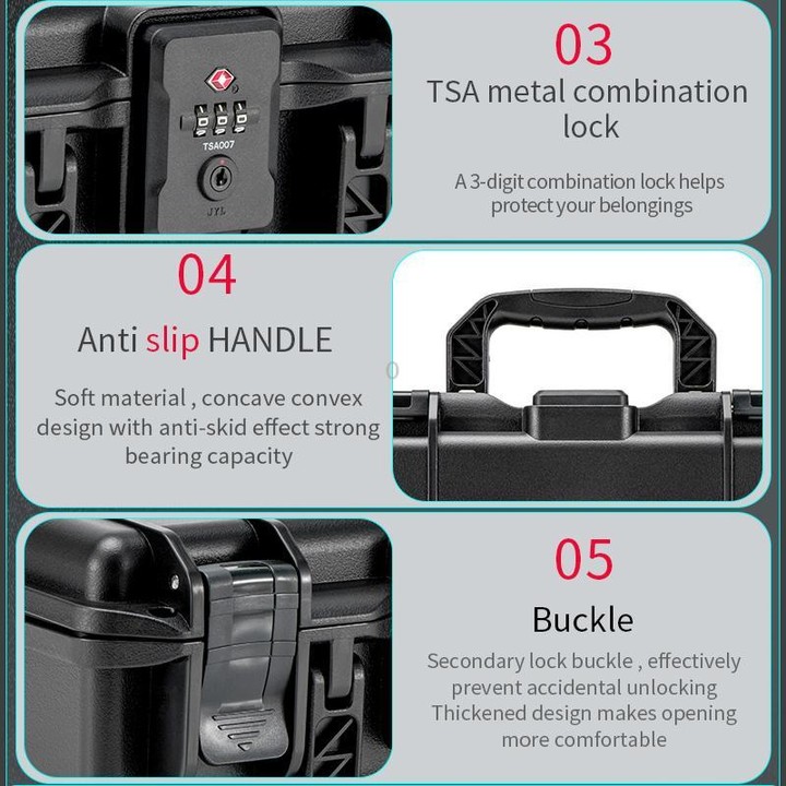 For DJI Osmo Pocket 4P STARTRC TSA Combination Lock Waterproof Dual-layer Suitcase Storage Box (Black)