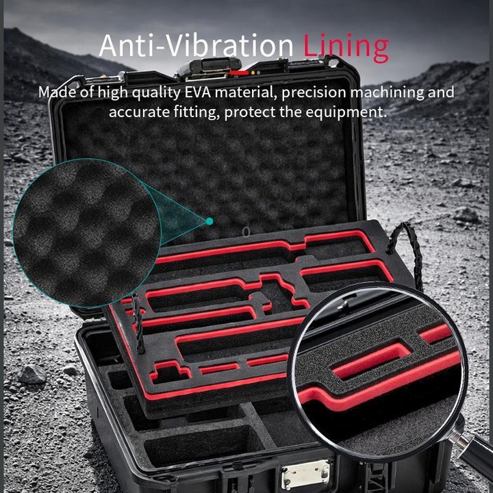 For DJI Osmo Pocket 4P STARTRC TSA Combination Lock Waterproof Dual-layer Suitcase Storage Box (Black)