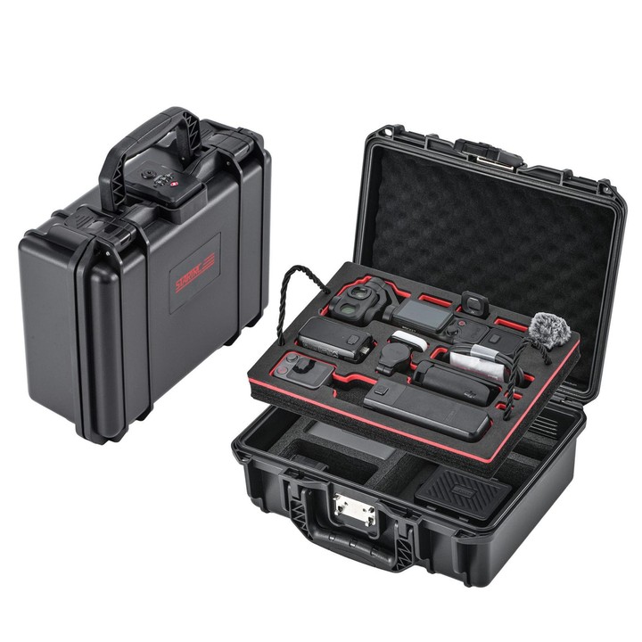 For DJI Osmo Pocket 4P STARTRC TSA Combination Lock Waterproof Dual-layer Suitcase Storage Box (Black)