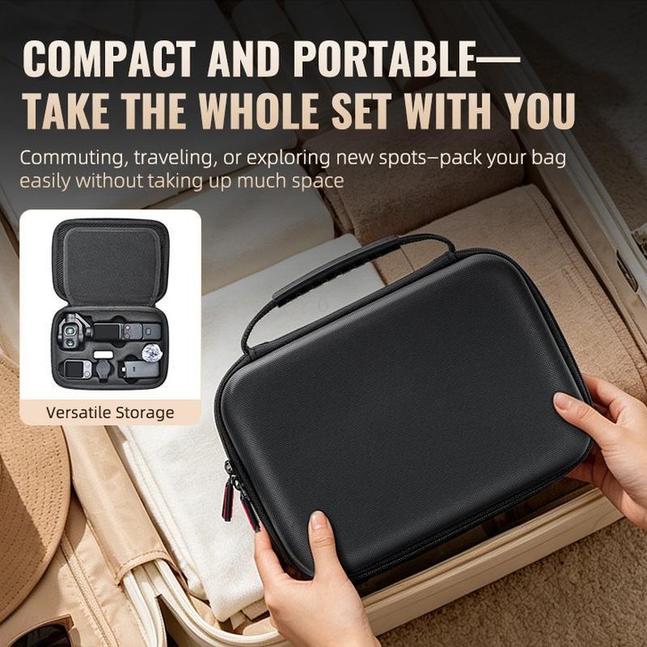 For DJI Osmo Pocket 4P STARTRC Portable Carrying Case Molded All-round Set Storage Bag (Black)